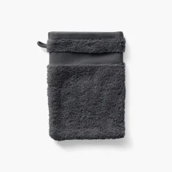 Carré Blanc Gant de toilette coton Lola II ardoise| Gants De Toilette