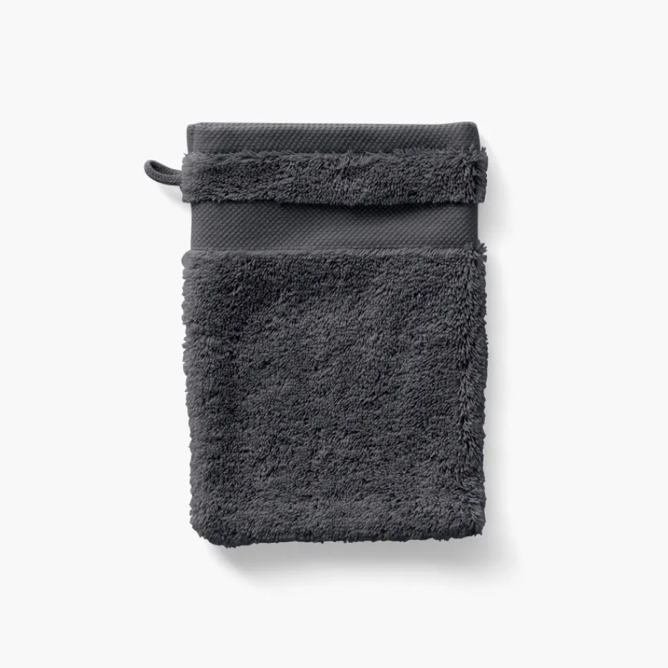 Carré Blanc Gant de toilette coton Lola II ardoise| Gants De Toilette