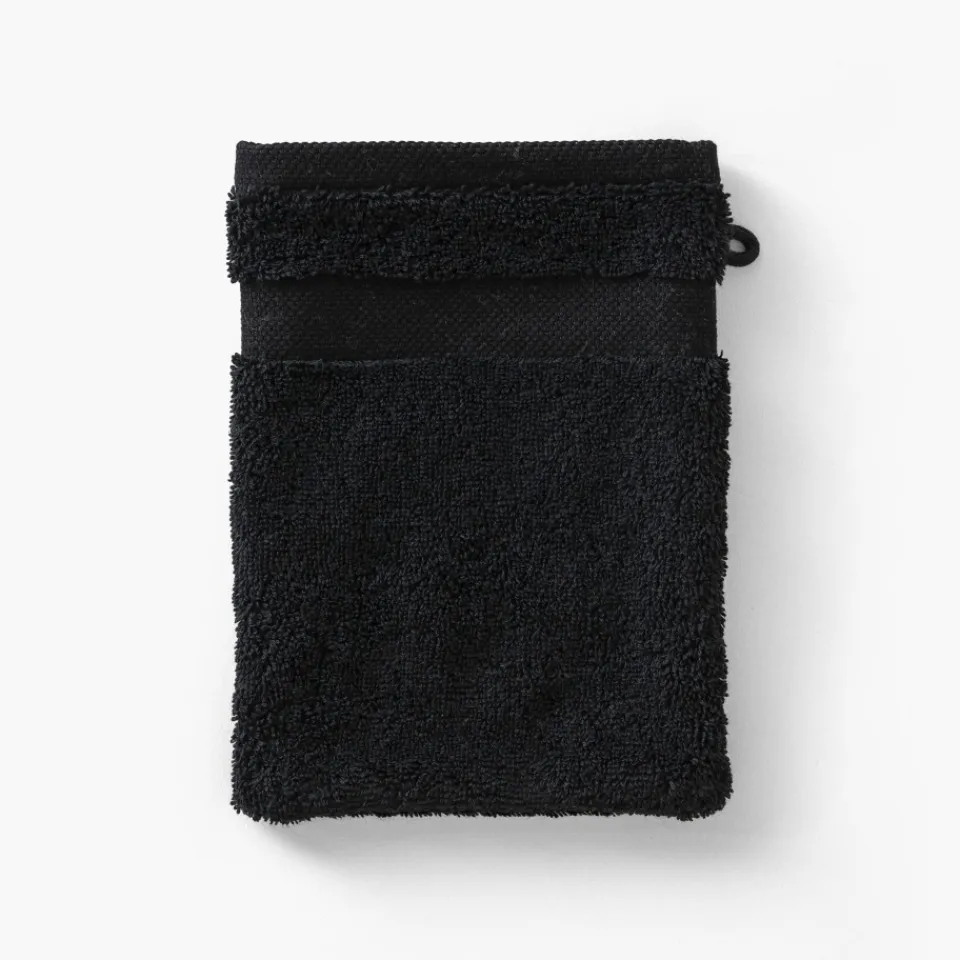 Carré Blanc Gant de toilette coton Lola II noir| Gants De Toilette
