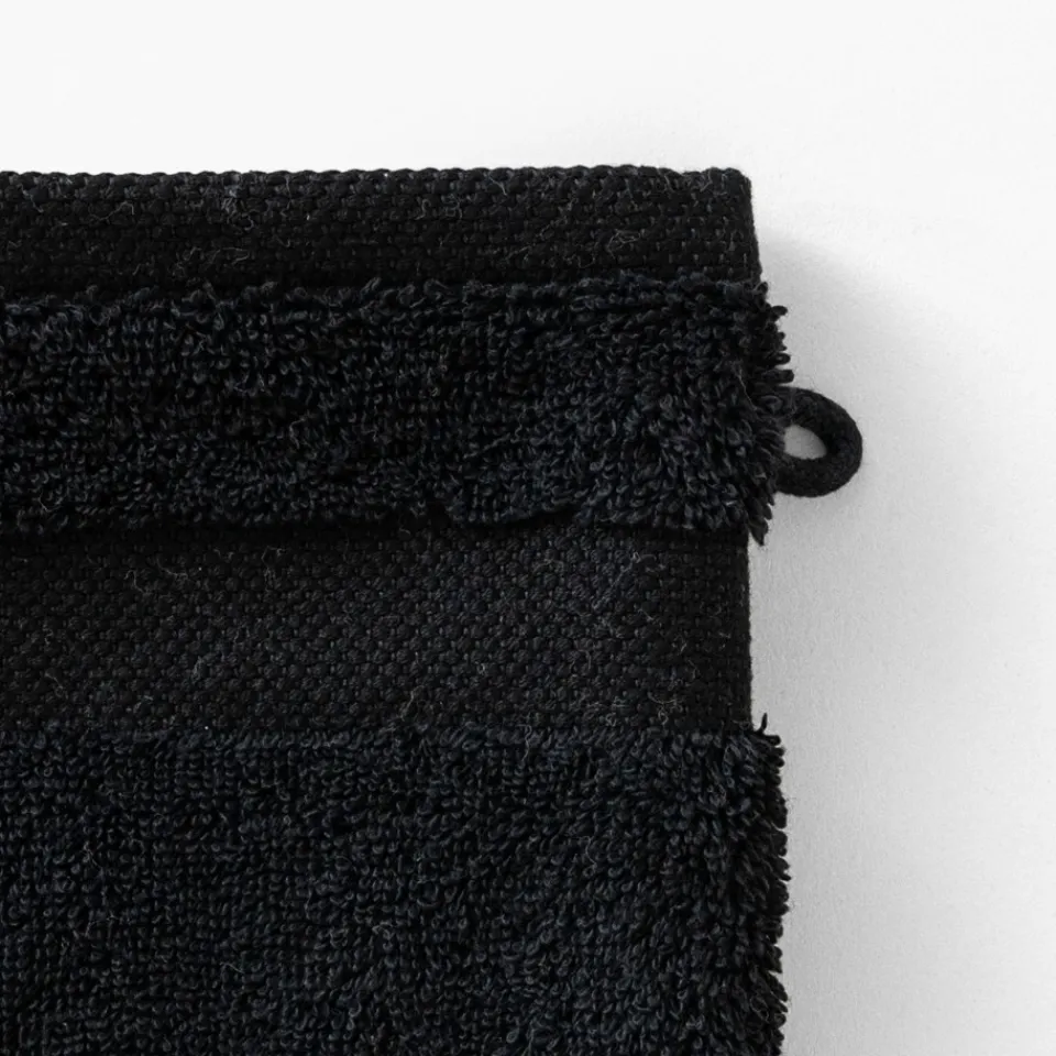 Carré Blanc Gant de toilette coton Lola II noir| Gants De Toilette