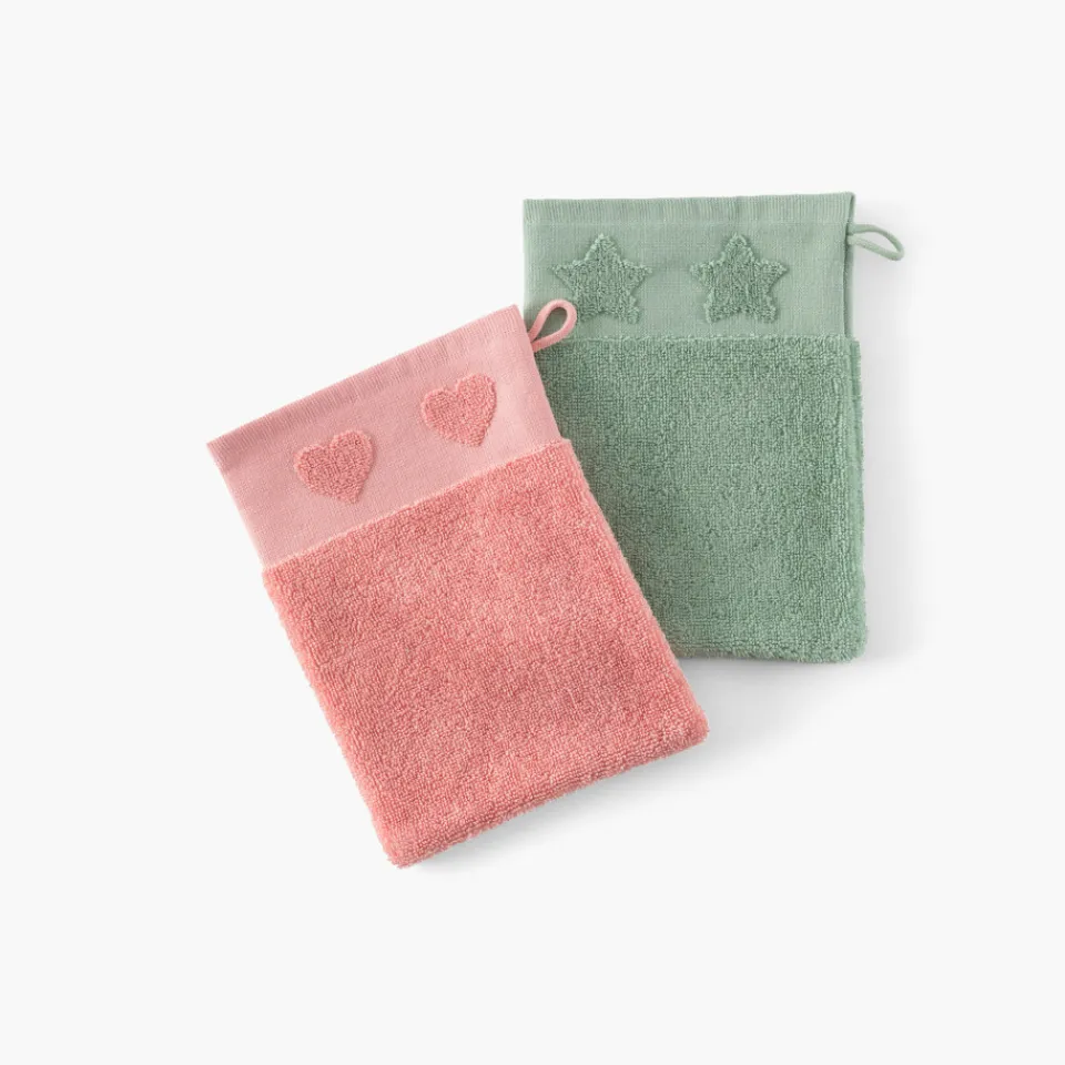 Carré Blanc Gant de toilette coton Monjour sorbet|Enfant Gants De Toilette|Nouveautés Bébénew