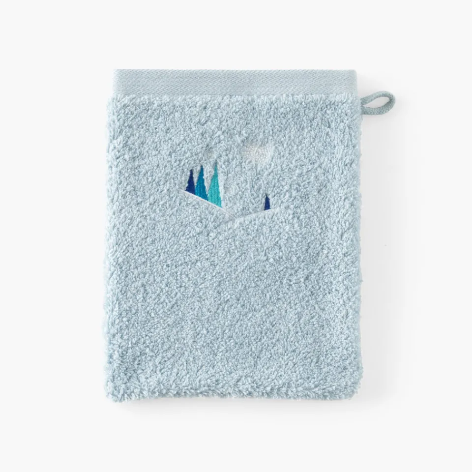 Carré Blanc Gant de toilette phosphorescent coton Stellaire bleu banquise|Enfant Gants De Toilette|Nouveautés Bébénew