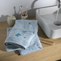 Carré Blanc Gant de toilette phosphorescent coton Stellaire bleu banquise|Enfant Gants De Toilette|Nouveautés Bébénew