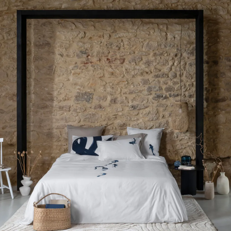 Carré Blanc Housse de couette coton Hypnotic| Housses De Couette
