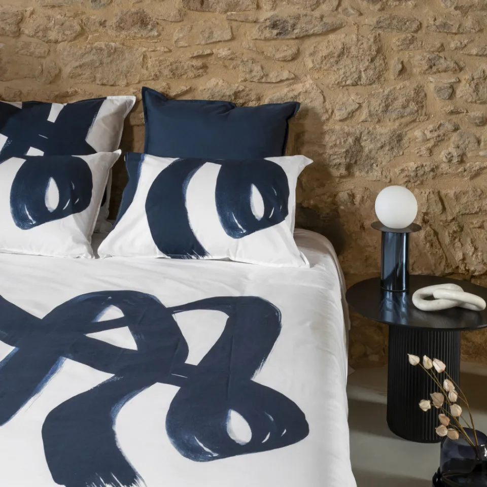 Carré Blanc Housse de couette coton Hypnotic| Housses De Couette