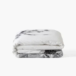 Carré Blanc Housse de couette coton réversible Elaphe| Housses De Couette