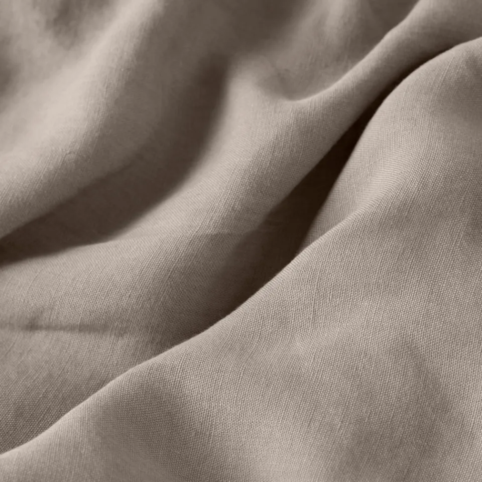 Carré Blanc Housse de couette lin et coton lavé Songe grège| Housses De Couette