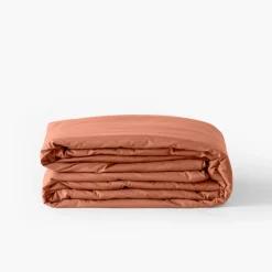 Carré Blanc Housse de couette percale de coton Neo tomette| Housses De Couette