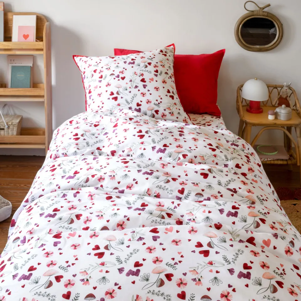 Carré Blanc Housse de couette pur coton bio Mes Rêves|Enfant Linge De Litbio|Housses De Couette