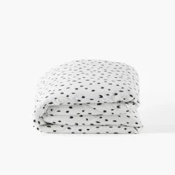 Carré Blanc Housse de couette réversible coton Harfang| Housses De Couette
