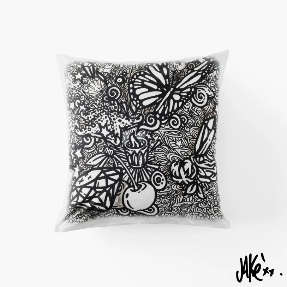 Carré Blanc Housse de coussin coton Jakè x|Homme Housses De Coussin|Coffrets Cadeaux