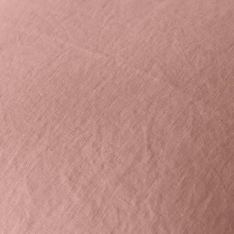 Carré Blanc Housse de coussin lin lavé Songe rose cendré| Housses De Coussin