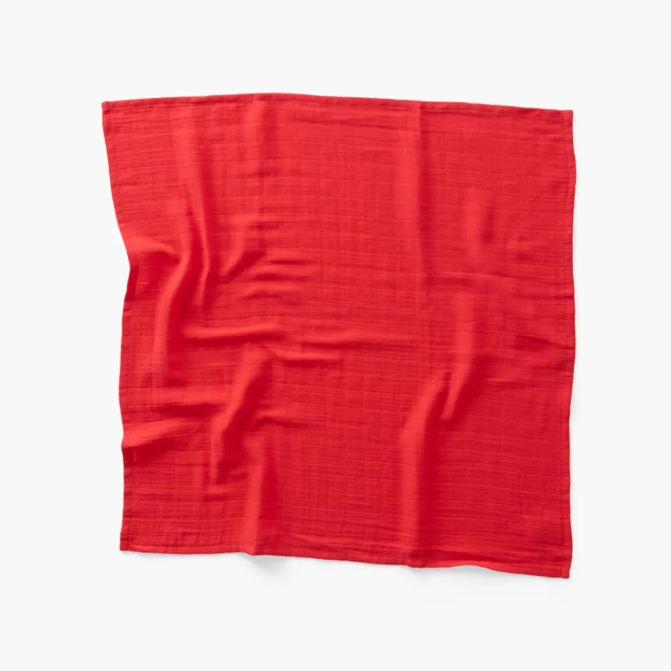 Carré Blanc Langes coton bio Mes Rêves rouge tendre|Enfant Accessoires