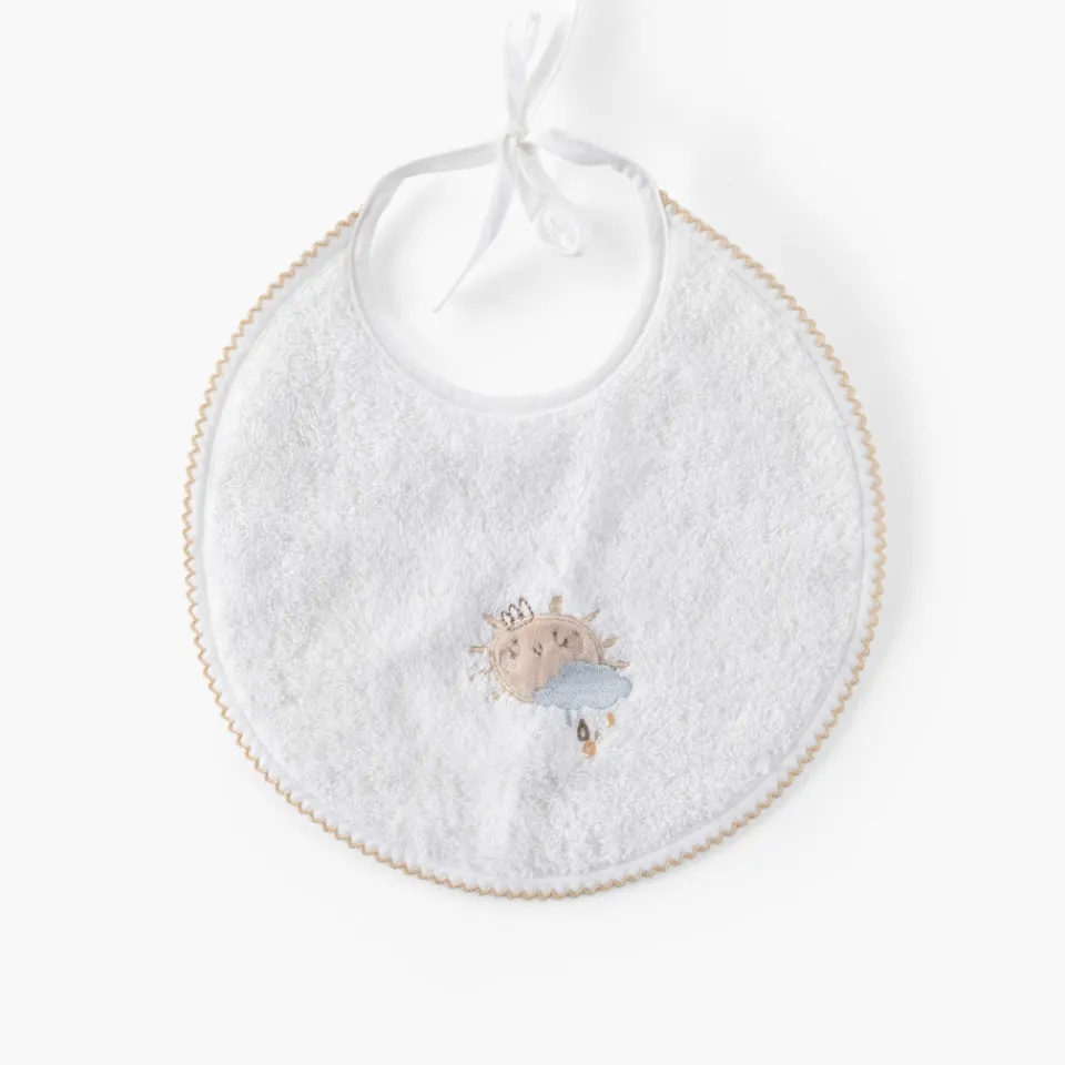 Carré Blanc Mini bavoir coton bio Bienvenue blanc|Enfant Bavoirs & Mini-bavoirs