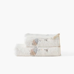Carré Blanc Mini bavoir coton bio Bienvenue blanc|Enfant Bavoirs & Mini-bavoirs