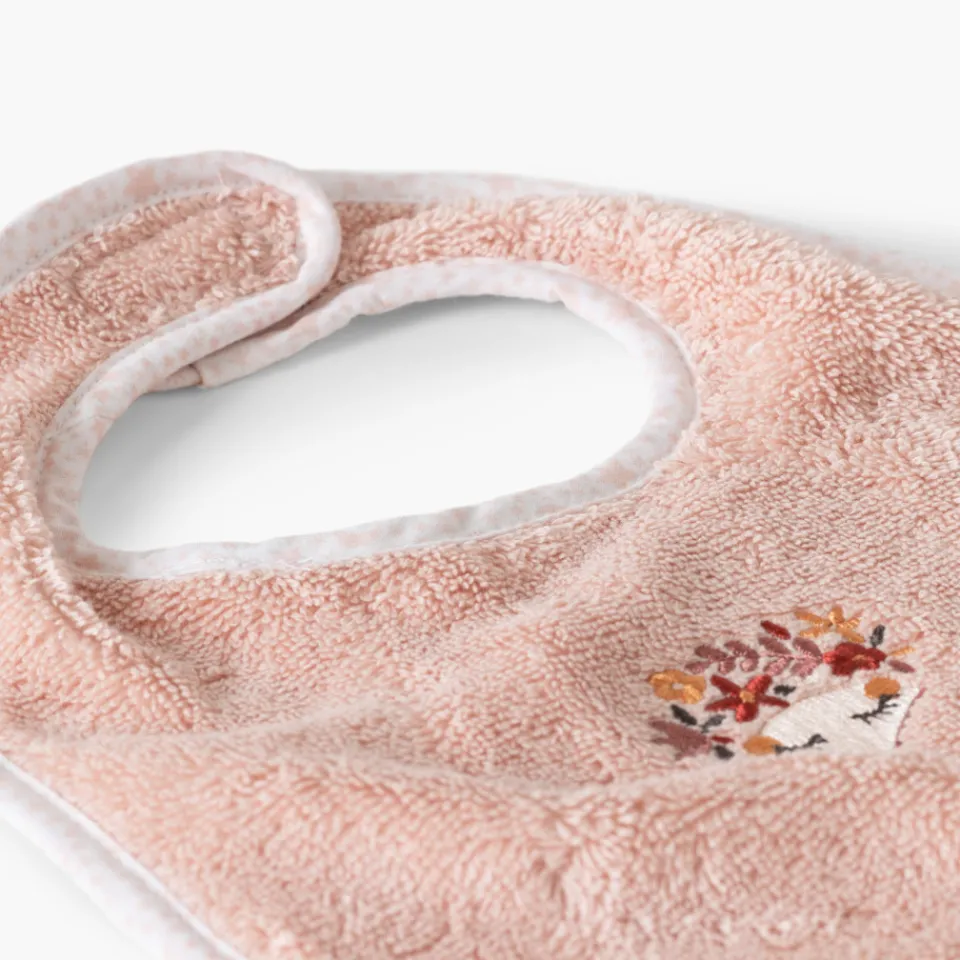 Carré Blanc Mini bavoir coton bio Illumine vieux rose|Enfant Bavoirs & Mini-bavoirs