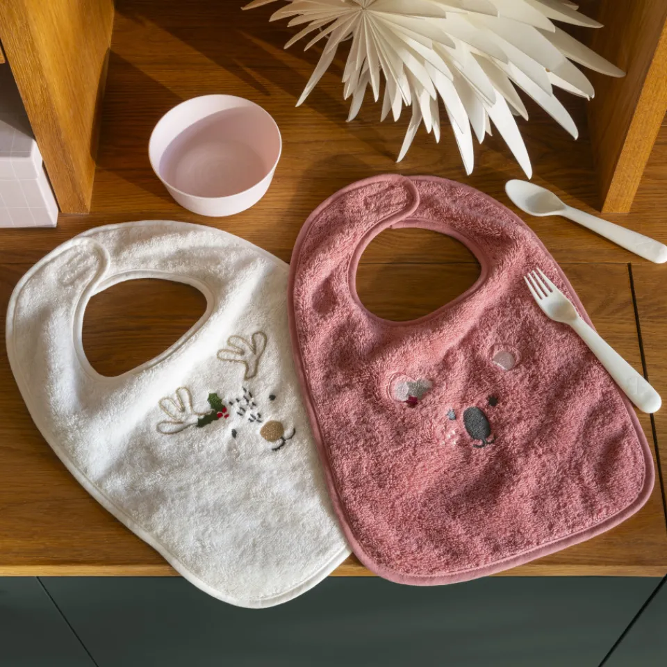 Carré Blanc Mini bavoir coton Xmasful pétale|Enfant Bavoirs & Mini-bavoirs|Nouveautés Bébénew