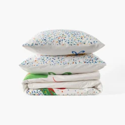 Carré Blanc Parure de lit coton bio Pinata|Enfant Linge De Litbio