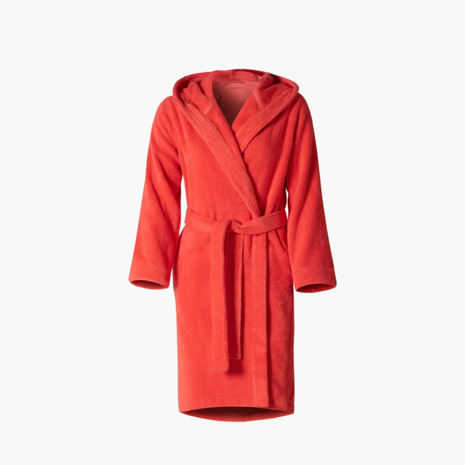Carré Blanc Peignoir ado fille coton moelleux Julia corail|Enfant Peignoirs 10 Ans - 16 Ans