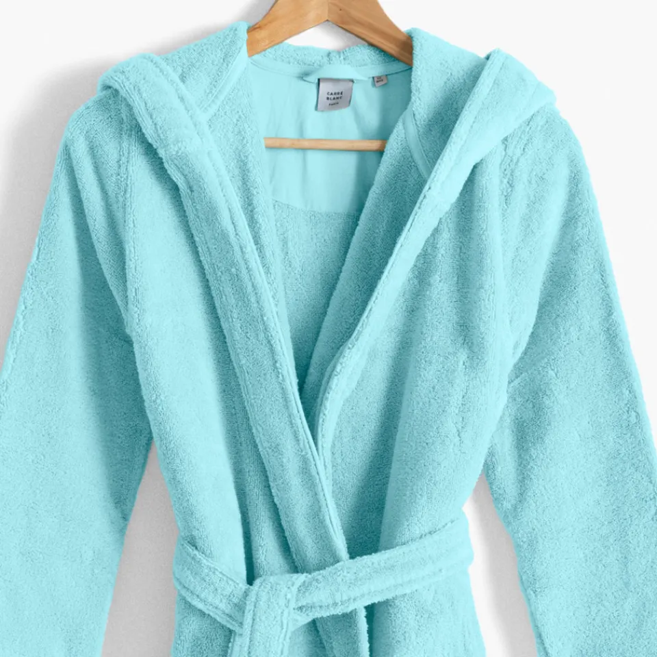Carré Blanc Peignoir ado fille coton moelleux Julia lagon|Enfant Peignoirs 10 Ans - 16 Ans