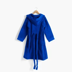Carré Blanc Peignoir ado garcon coton moelleux Hugo cobalt|Enfant Peignoirs 10 Ans - 16 Ans