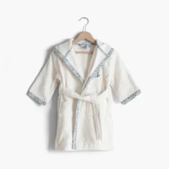 Carré Blanc Peignoir bébé coton bio à capuche Dandine ivoire|Enfant Peignoirs 12 Mois - 10 Ans