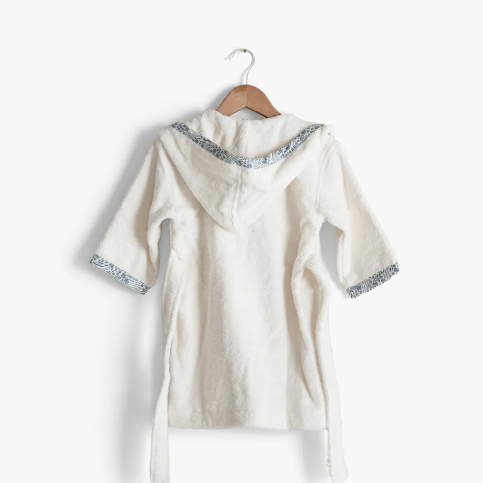 Carré Blanc Peignoir bébé coton bio à capuche Dandine ivoire|Enfant Peignoirs 12 Mois - 10 Ans