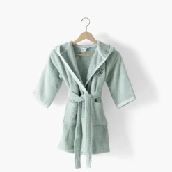 Carré Blanc Peignoir bébé coton bio Jardine amande|Enfant Peignoirs 12 Mois - 10 Ans