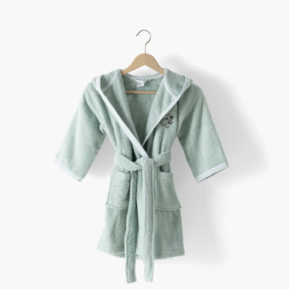 Carré Blanc Peignoir enfant coton bio Jardine amande|Enfant Peignoirs 12 Mois - 10 Ans