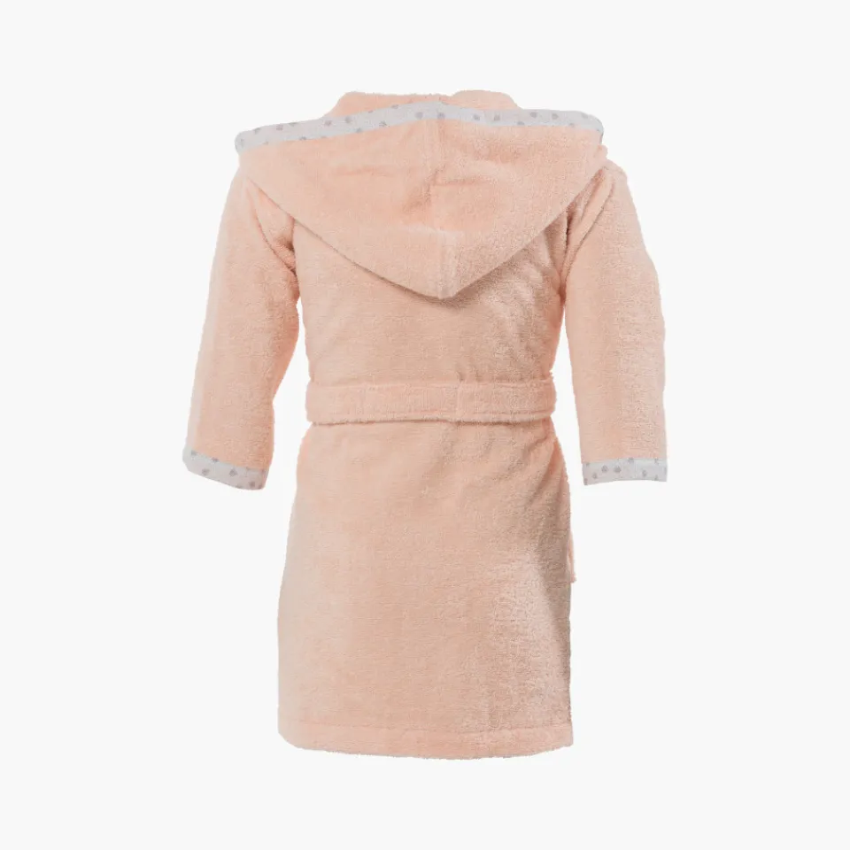 Carré Blanc Peignoir enfant coton biologique à capuche Devine blush|Enfant Peignoirs 12 Mois - 10 Ans
