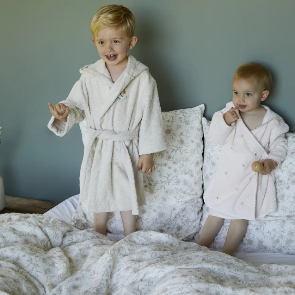 Carré Blanc Peignoir enfant coton bio Bienvenue naturel|Enfant Peignoirs 12 Mois - 10 Ans|Nouveautés Bébénew