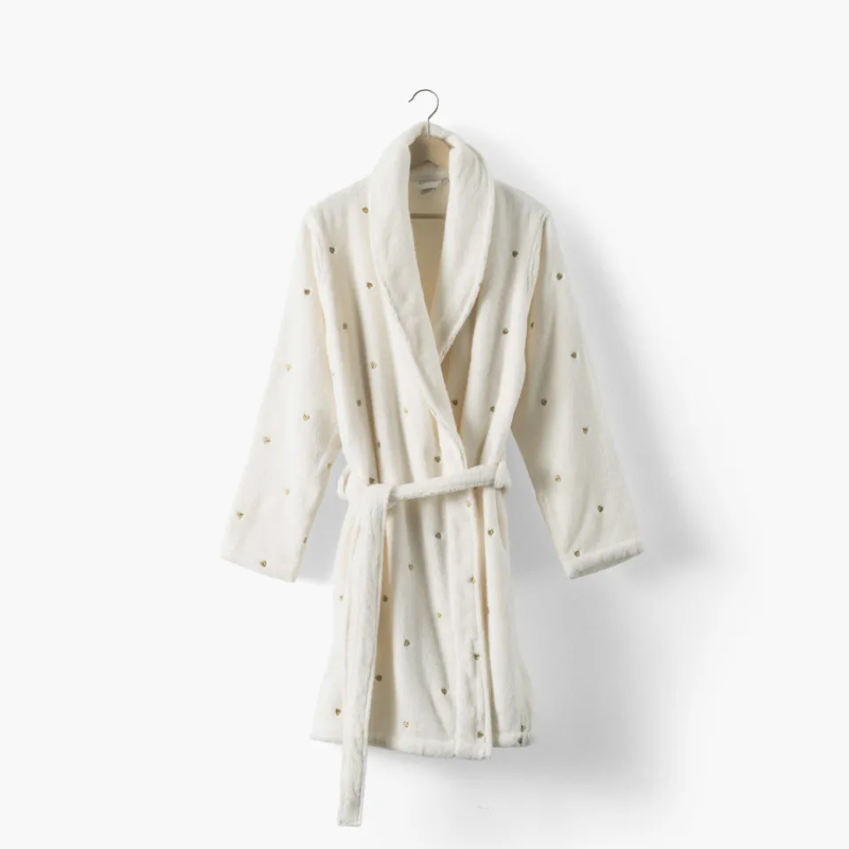 Carré Blanc Peignoir femme coton Amore ivoire|Femme Coffrets Cadeaux|Peignoirs Femme