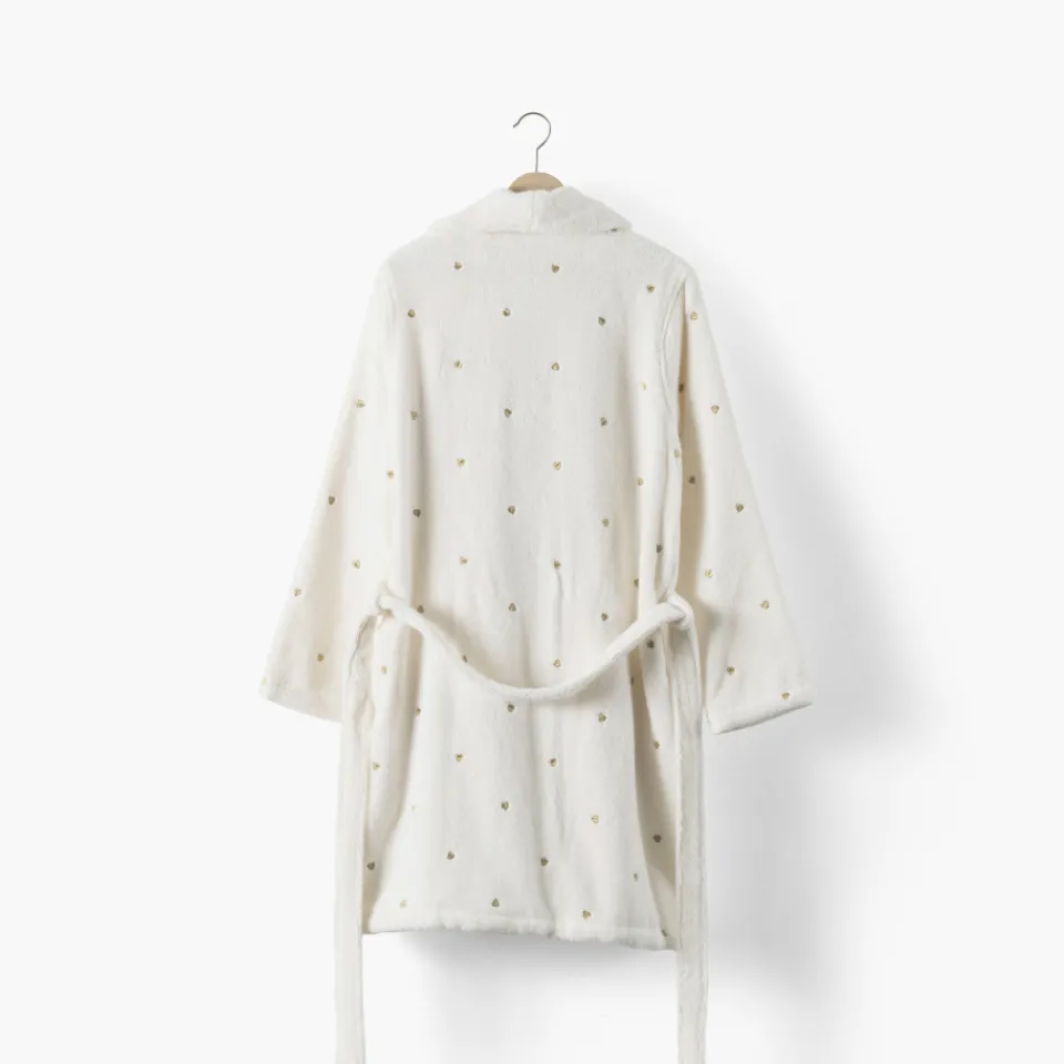Carré Blanc Peignoir femme coton Amore ivoire|Femme Coffrets Cadeaux|Peignoirs Femme