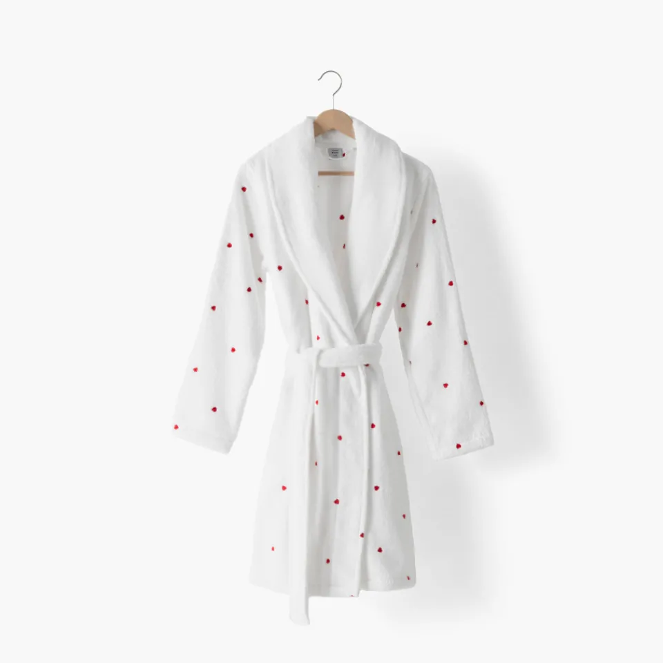 Carré Blanc Peignoir femme coton col châle Adore blanc|Femme Coffrets Cadeaux|Peignoirs Femme