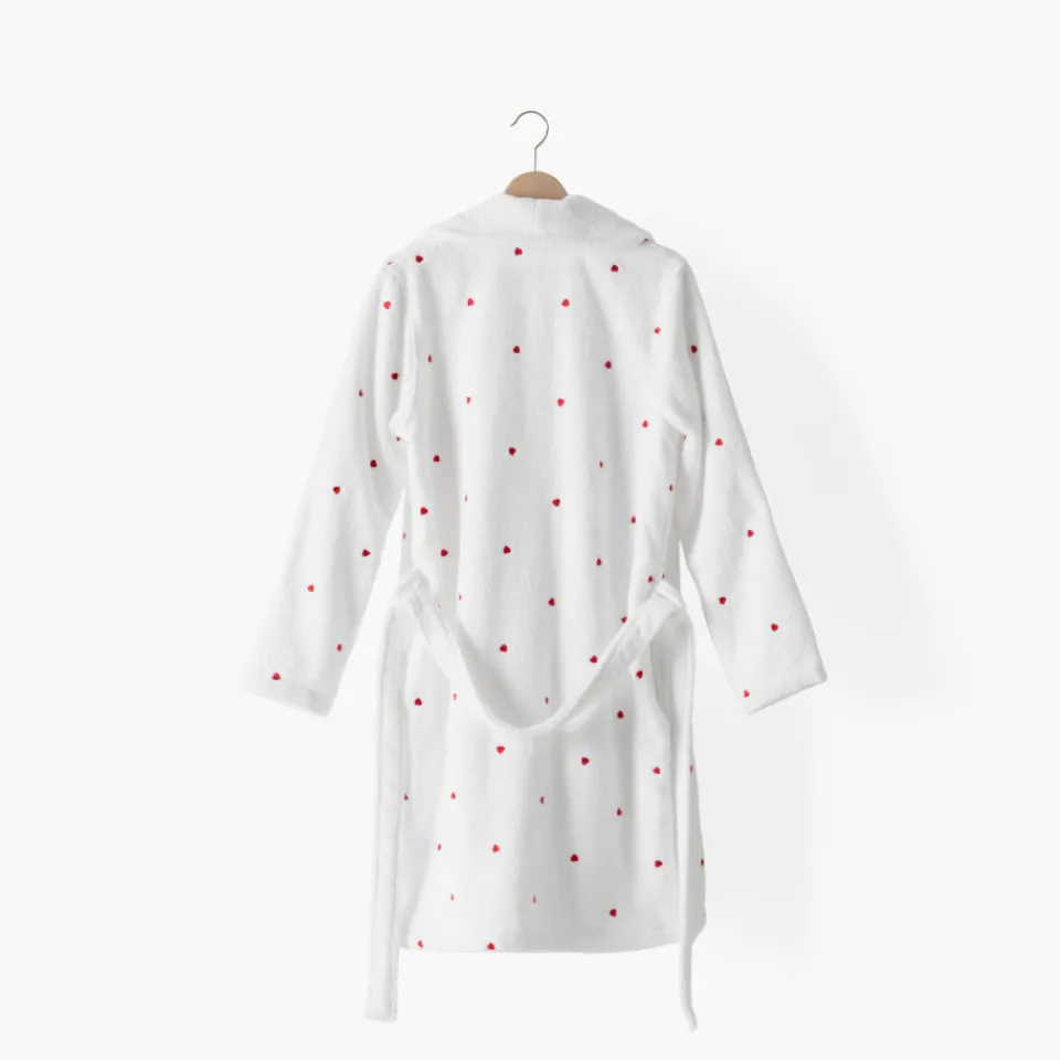 Carré Blanc Peignoir femme coton col châle Adore blanc|Femme Coffrets Cadeaux|Peignoirs Femme