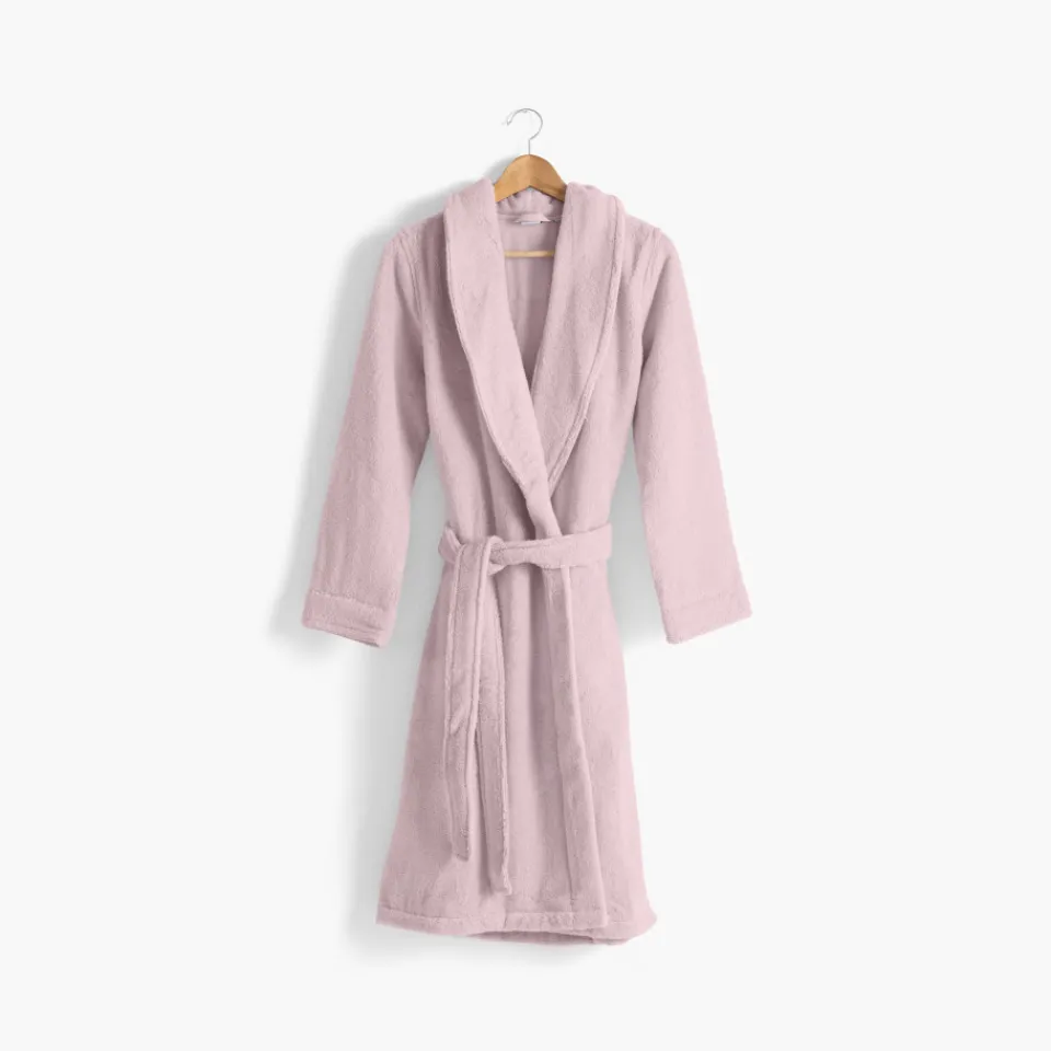 Carré Blanc Peignoir femme coton moelleux Ella poudre|Femme Coffrets Cadeaux|Peignoirs Femme