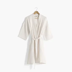 Carré Blanc Peignoir femme gaze de coton biologique Naturelle naturel|Femme Coffrets Cadeaux|Peignoirs Femme