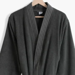 Carré Blanc Peignoir homme coton col kimono Lotus poivre|Homme Coffrets Cadeaux|Peignoirs Homme