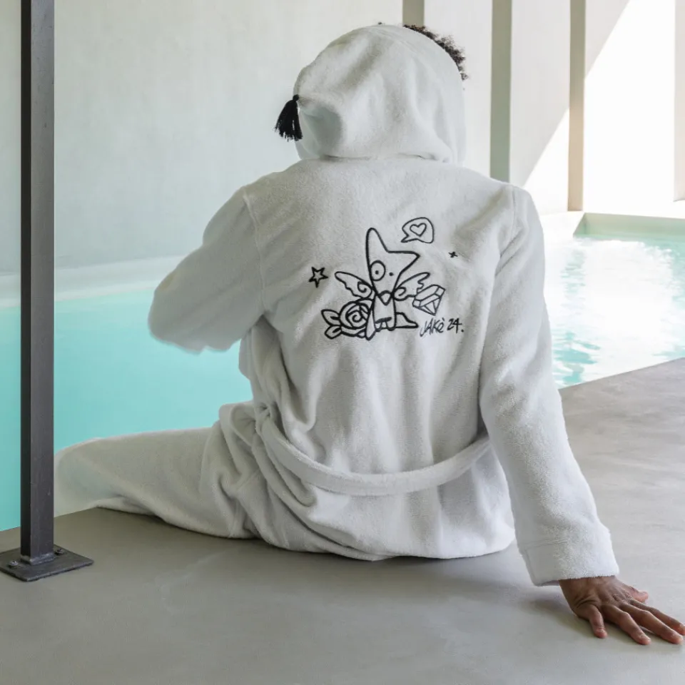 Carré Blanc Peignoir homme coton Jakè x|Homme Coffrets Cadeaux|Peignoirs Homme