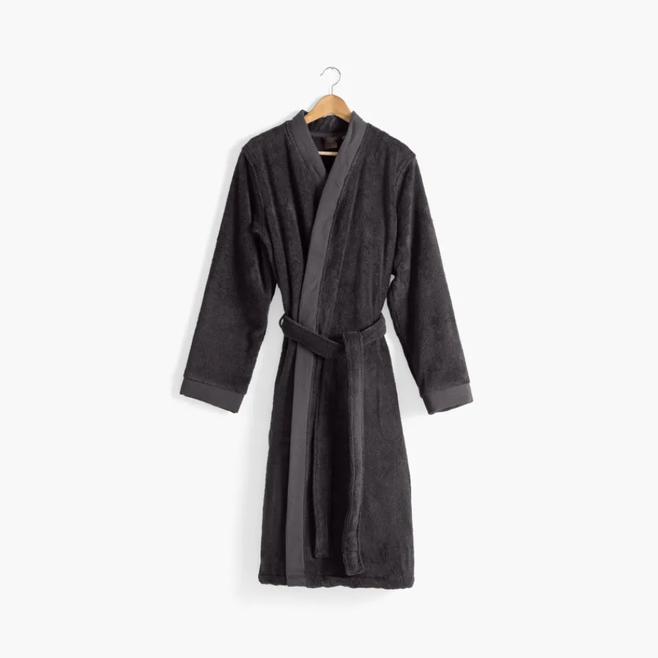 Carré Blanc Peignoir homme coton moelleux Roméo anthracite|Homme Peignoirs Homme