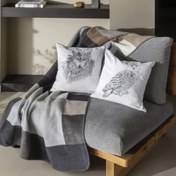 Carré Blanc Plaid Tignes gris|Homme Coffrets Cadeaux|Plaids Et Couvre-lits