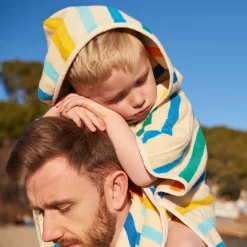 Carré Blanc Poncho coton bio Pinata|Enfant Ponchos
