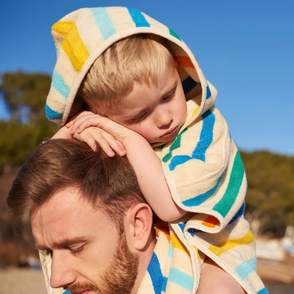 Carré Blanc Poncho coton bio Pinata|Enfant Ponchos