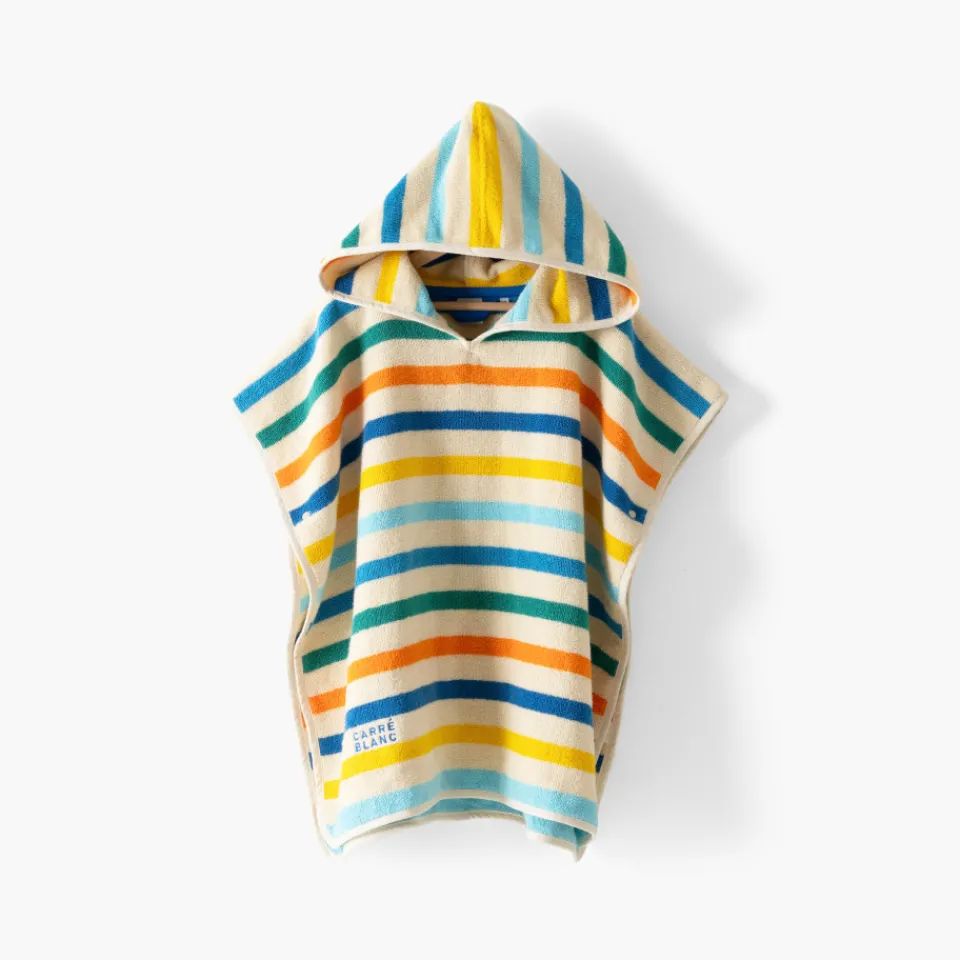 Carré Blanc Poncho coton bio Pinata|Enfant Ponchos