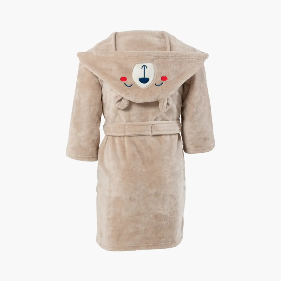 Carré Blanc Robe de chambre enfant polaire à capuche Bearful|Enfant Robes De Chambre