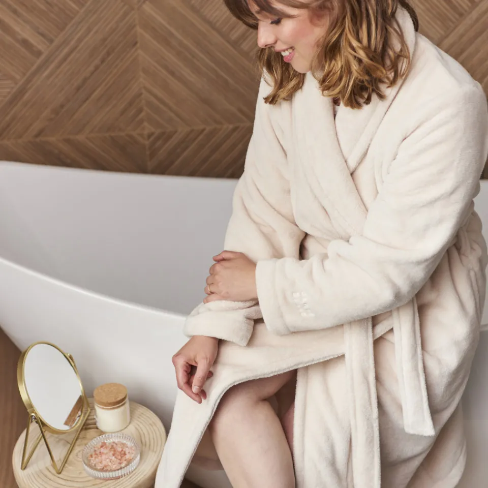 Carré Blanc Robe de chambre polaire femme Romy beige rosé|Femme Coffrets Cadeaux|Robes De Chambre Femme