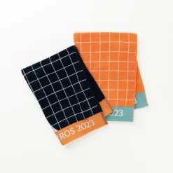 Carré Blanc Serviette de plage joueur•se coton bio Roland-Garros 2023 marine| La Plage