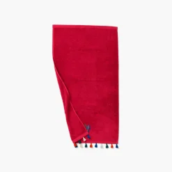 Carré Blanc Serviette de toilette bouclette de coton Balata framboise| Serviettes De Toilette