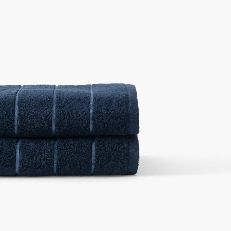 Carré Blanc Serviette de toilette coton Hypnotic marine| Serviettes De Toilette