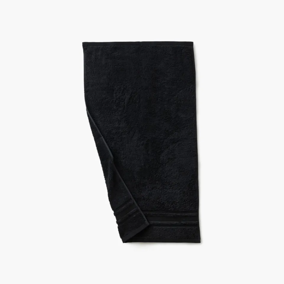 Carré Blanc Serviette de toilette coton Lola II noir| Serviettes De Toilette